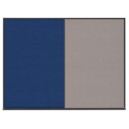 United Visual Products Triple Door Radius Plus Corkboard, 96" x UV8006PLUS-WHITE-BLSPRU